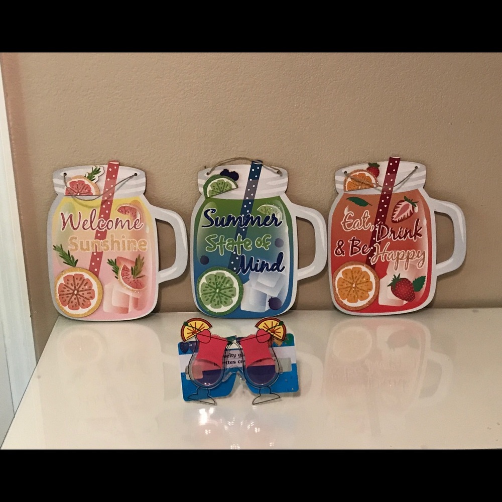 Colorful Summer Mason Jar Wall Decor Set
